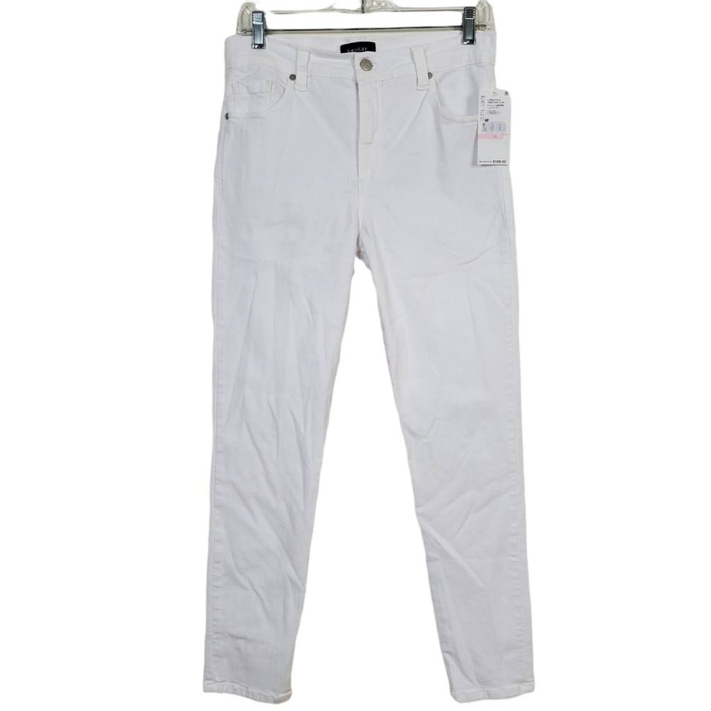 Karen Kane Zuma Crop Jeans 10 White Cropped Skinny Stretch Denim High Rise